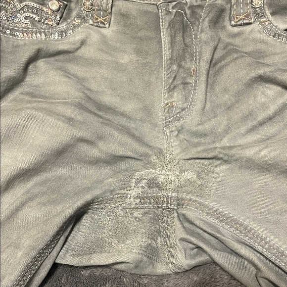 Boris Rock Revival Antiqued Grey Crop Jeans - Picture 5 of 5